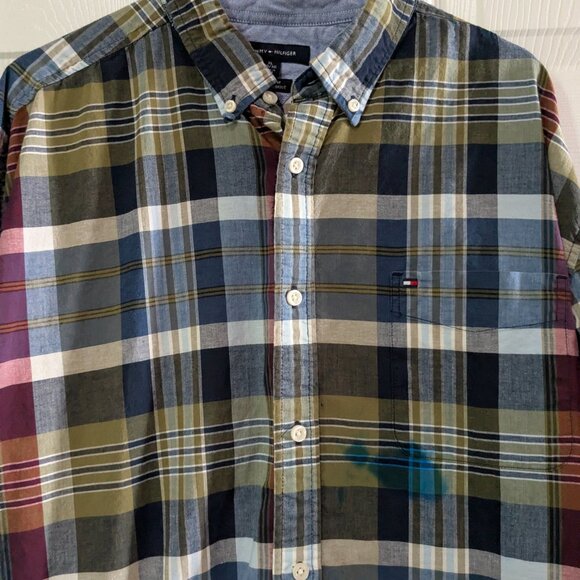Tommy Hilfiger Men's Button Down Classic Fit Plaid XL Long Sleeve, Project Piece - Picture 2 of 16